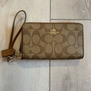 Brown coach wristlet